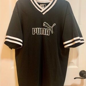 VTG PUMA Black and White V-Neck Men's Jersey